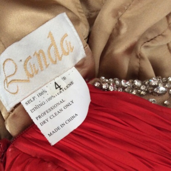 Landa Couture Pageant Prom Gown Beaded Lace Silk - Picture 8 of 8